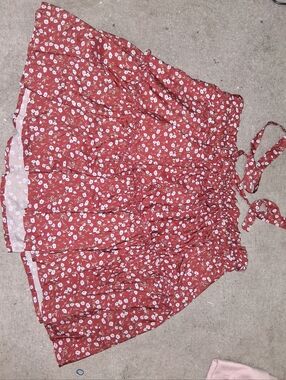 Rust Floral Tie-Strap Sundress Sz Lg